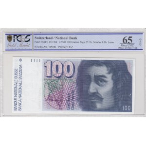 Switzerland, 100 Franken, 1989, UNC, p57j