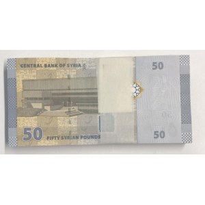 Syria, 50 Pounds, 2009, UNC, p112, Stack of money