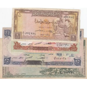 Syria, 1 Pound (2), 25 Pounds and 100 Pounds, 1958/1978, VF,  (Total 4 banknotes)