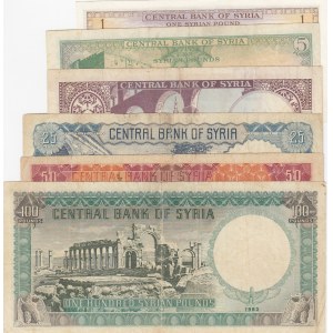 Syria, 1 Pound, 5 Pounds, 10 Pounds, 25 Pounds, 50 Pounds and 100 Pounds, 1958, FINE / VF, p86, p87, p88, p89, p90, p91, (Total 6 banknotes)