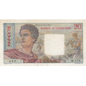 Tahiti, 20 Francs, 1963, XF, p21c