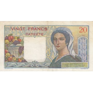 Tahiti, 20 Francs, 1963, XF, p21c