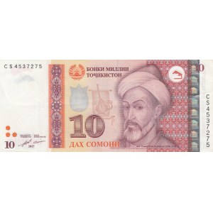 Tajikistan, 10 Somoni, 2017, XF, p16