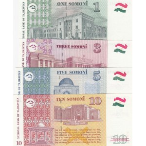Tajikistan,  Total 4 banknotes