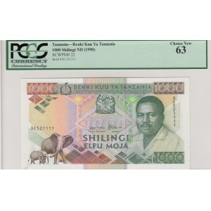 Tanzania, 1.000 Shilingi, 1990, UNC, p22