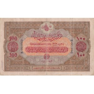 Turkey, Ottoman Empire, 100 Livre, 1917, FINE, p106,