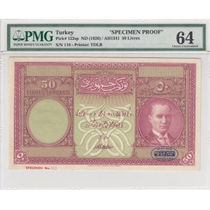 Turkey, 50 Livre, 1927, UNC, p122, COLOR TRIAL SPECIMEN, PROOF, (Total 2 banknotes)