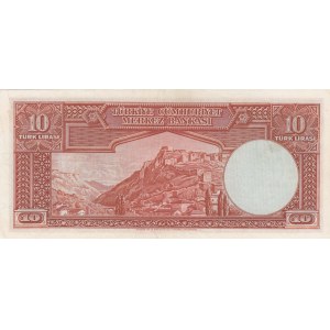 Turkey, 10 Lira , 1938, XF, p128,