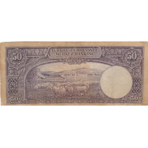 Turkey, 50 Lira, 1938, FINE, P129,