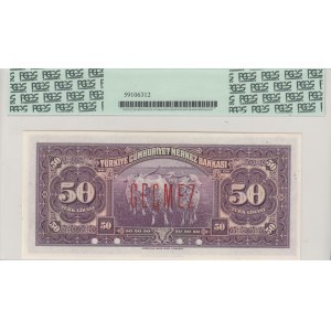 Turkey, 50 Lira, 1947, UNC, p143a, SPECIMEN