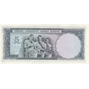 Turkey, 5 Lira, 1965, UNC, p174a,