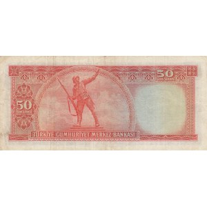 Turkey, 50 Lira, 1953, VF, p163,