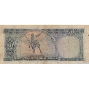 Turkey, 50 Lira, 1957, FINE, p165,