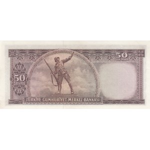 Turkey, 50 Lira, 1960, AUNC, p166,