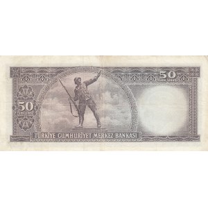 Turkey, 50 Lira, 1964, FINE, p175a,