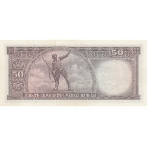 Turkey, 50 Lira, 1971, XF, p187A,