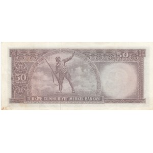 Turkey, 50 Lira, 1971, XF, p187A,