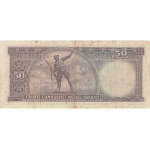 Turkey, 50 Lira, 1971, FINE, p187A,