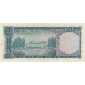 Turkey, 100 Lira, 1956, XF, p168,