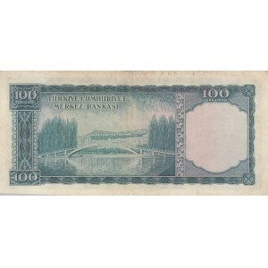Turkey, 100 Lira, 1956, VF, p168,