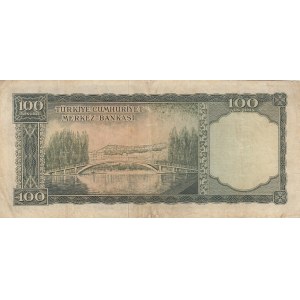 Turkey, 100 Lira, 1958, VF, p169 ,