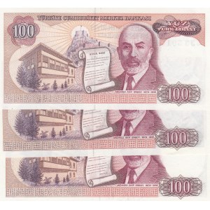 Turkey, 100 Lira, 1984, UNC, p194, (Total 3 banknotes)