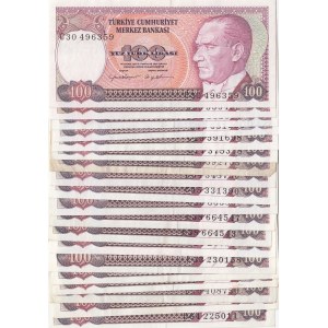 Turkey, 100 Lira, 1984, Different conditions between VF and XF, p194, 7. Emission