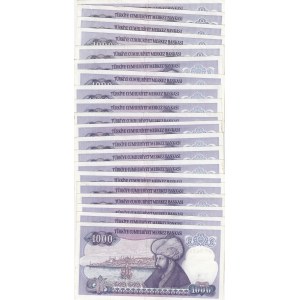 Turkey, 1.000 Lira, 1988, XF / AUNC, p196A, (Total 30 banknotes)
