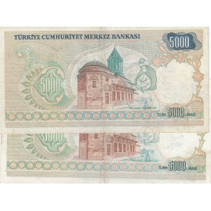 Turkey, 5.000 Lira, 1981, XF / AUNC, p196A , (Total 2 banknotes)