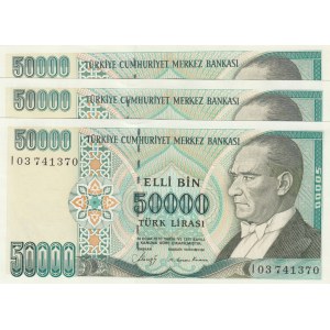 Turkey, 50.000 Lira, 1989, UNC, p203a, 7. Emission