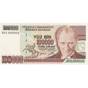 Turkey, 100.000 Lira, 1996, AUNC, p205c,