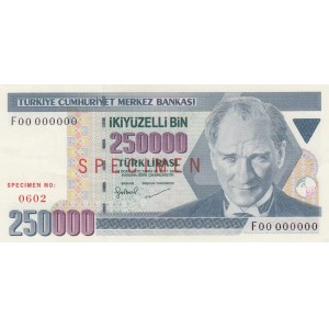 Turkey, 250.000 Lira, 1998, UNC, p211, SPECIMEN