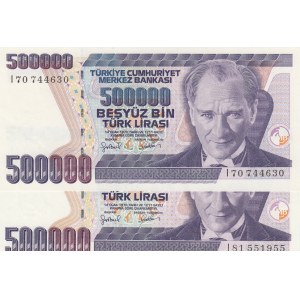 Turkey, 500.000 Lira, 1997, UNC, p212, DIFFERRENT FLIGRAN SET