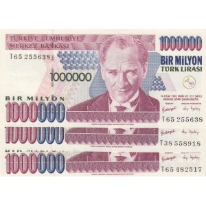 Turkey, 1.000.000 Lira, 2002, AUNC, p213,
