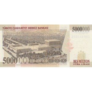 Turkey, 5.000.000 Lira, 1997, AUNC, p214, RARE PREFİX