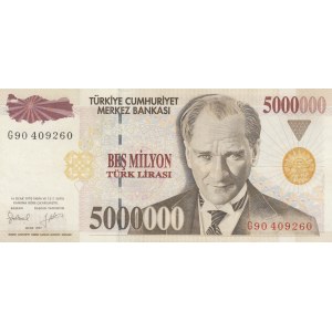 Turkey, 5.000.000 Lira, 1997, XF, p210b,