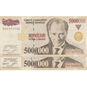 Turkey, 5.000.000 Lira, 1997, VF, p210b