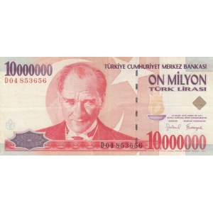 Turkey, 10.000.000 Lira, 1999, VF, p214,