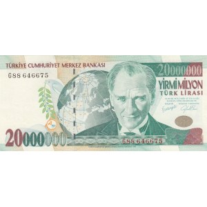 Turkey, 20.000.000 Lira, 2001, AUNC, p215,