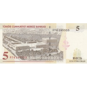 Turkey, 5 New Lira, 2005, UNC, p217,