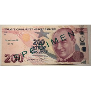 Turkey, 200 Lira, 2013, UNC, p227b, SPECIMEN
