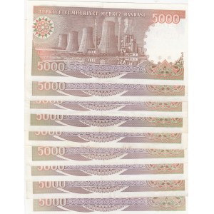 Turkey, 5000 Lira, 1988/90, XF,AUNC MİXED CONDATİON,  7.EMISSION
