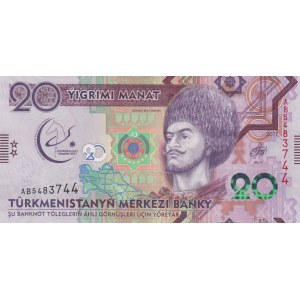 Turkmenistan, 20 Manat, 2017, UNC, p39