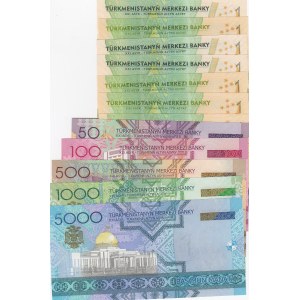 Turkmenistan,  UNC,  Total 12 banknotes