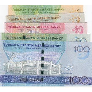 Turkmenistan,  UNC,  Total 4 banknotes