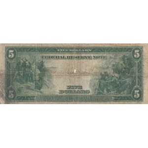 United States of America, 5 Dollars, 1914, POOR,