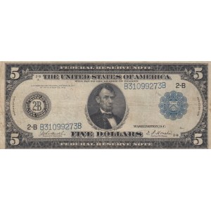 United States of America, 5 Dollars, 1914, VF, p359b