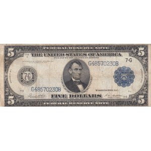 United States of America, 5 Dollars, 1914, VF, p359b