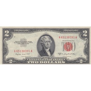 United States of America, 2 Dollars, 1953, XF, p380b