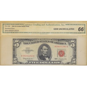 United States of America, 5 Dollars, 1963, UNC, p383